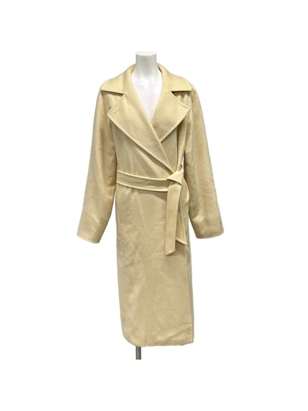 Max Mara Coat 38 S Manuela Ivory Long Sleeve Autumn Winter